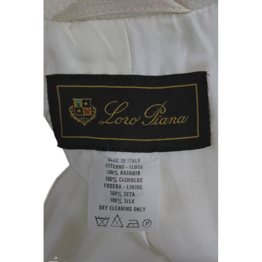 Loro Piana Women Beige Cashmere Silk Collared Zip Blazer Long Sleeve Size 44 - Picture 7 of 7